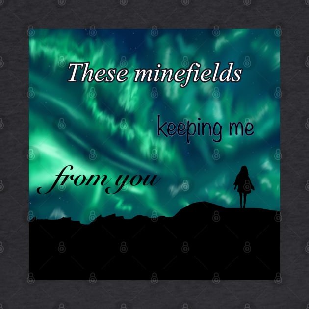 faouzia silhouette with lyrics a mountain and green northern lights by Simplephotoqueen